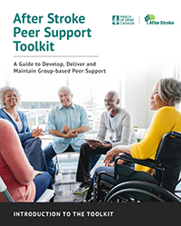 Introduction to the Toolkit guide cover - After Stroke Peer Support Group participants talking in a circle