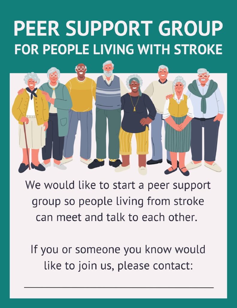 A flyer that you can download and use to find other people who want to start a peer support group. By adding an email address, this can be used to recruit new allies. 